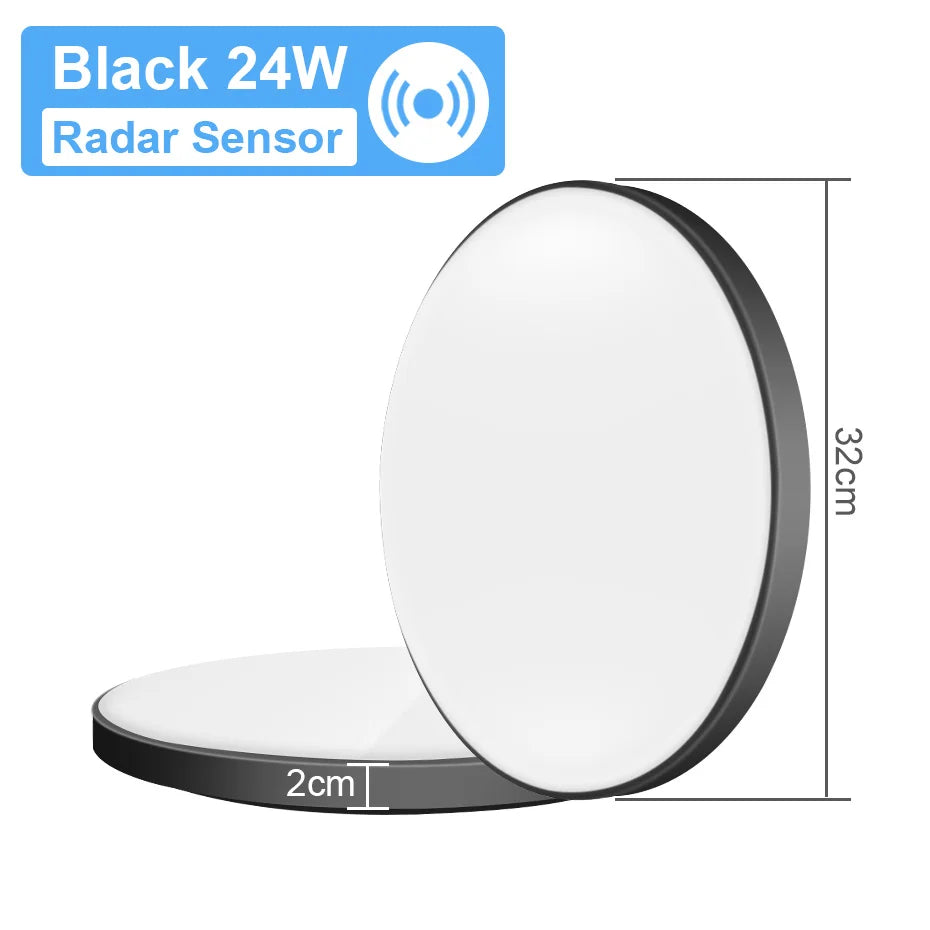 Versatile LED Panel Light - Choose from 12W, 24W, 36W, or 48W - Radar Sensor or Regular LED Downlight for Indoor Spaces