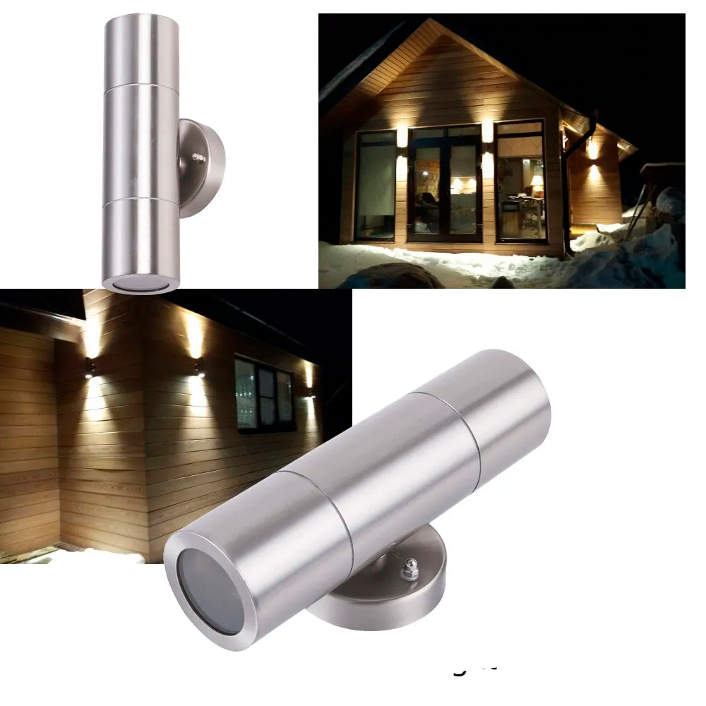 Stainless Steel Shiny LED Wall Lamp - Elegant Outdoor Lighting for Bedrooms, Gardens, and Porches