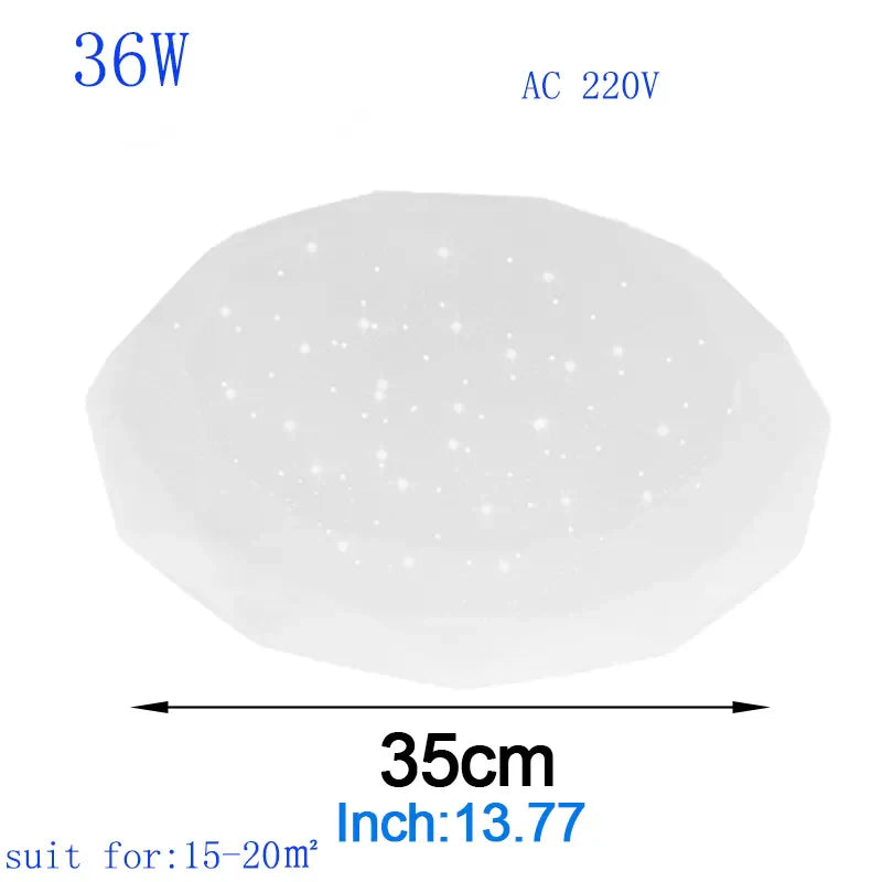 Starry Sky LED Ceiling Lamp - Modern Lighting Fixture for Dining Room, Living Room, and Bedroom - 36W and 24W Options