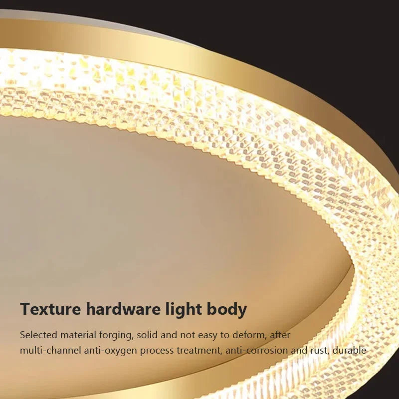 Nordic Gold Ceiling Light - Round/Square LED Ceiling Lamps - Ideal for Study, Living Room, Dining Room - Luxurious Room Lighting Lustre for Home Decor