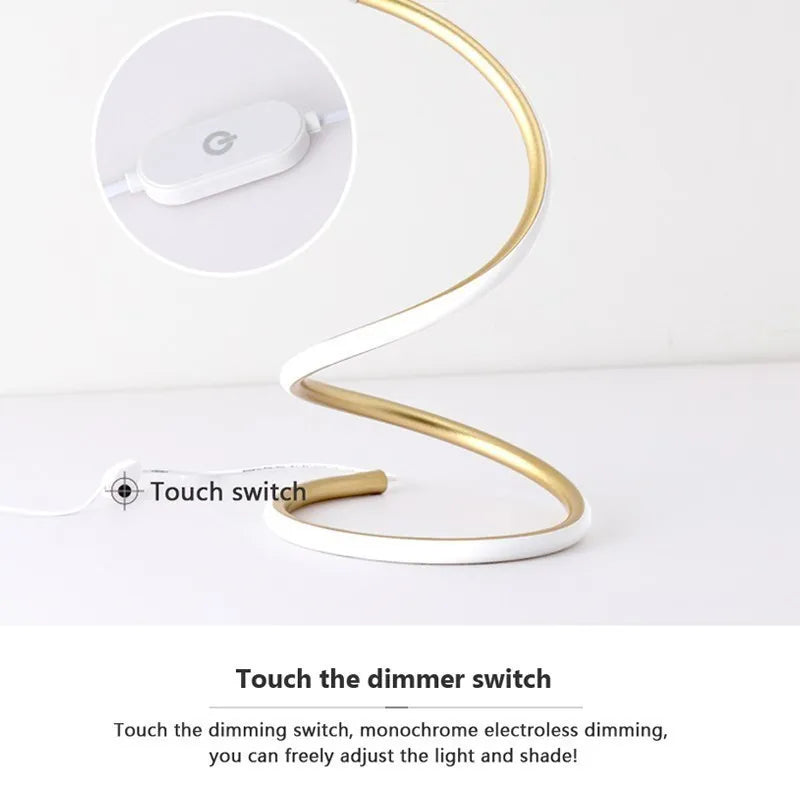 Modern LED Table Lamp with Dimmer Switch - Stylish and Adjustable Desk Light for Study, Reading, and Bedside