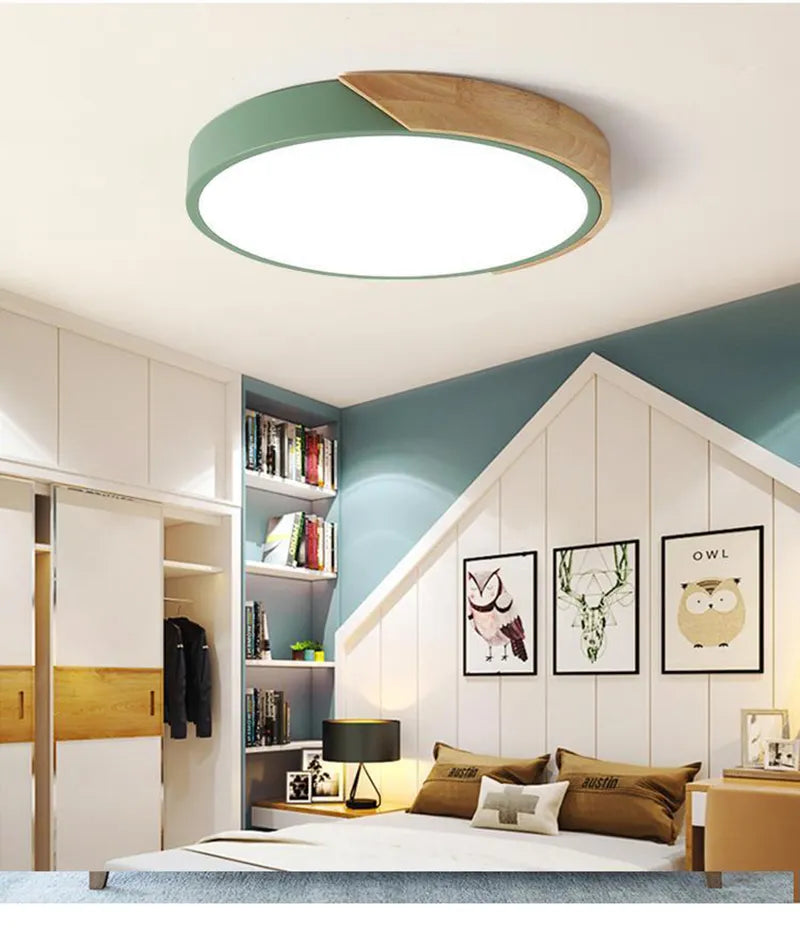 Macaron Round LED Ceiling Lamp - Modern Simple Atmosphere Lighting Fixture for Home Decor