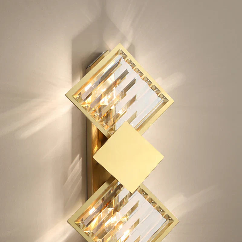 Malaya - Living Room Villa Hotel New Wall Lamp Creative Golden Crystal Wall Lamp High-End Luxury Atmosphere Home