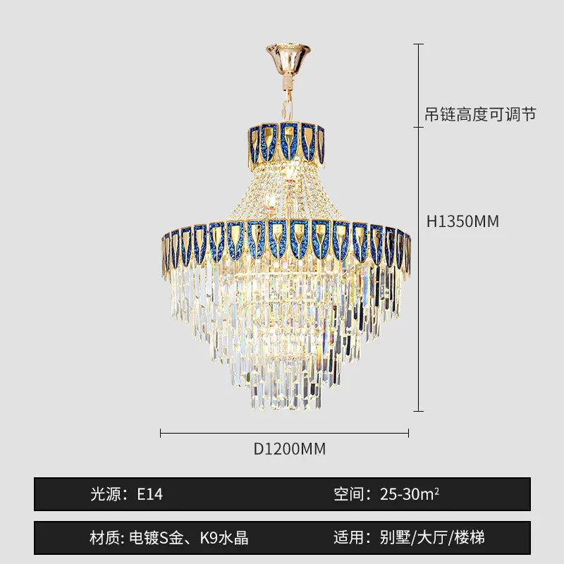 High-End Crystal Chandelier - Artistic Lighting for Living and Dining Spaces, Luxury Hotels, and Duplex Homes