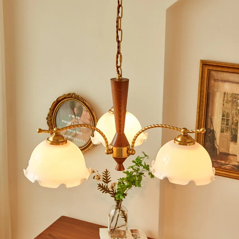 Medieval Vintage Solid Wood Chandelier - Warm and Romantic Lighting for Living and Dining Rooms, Bedrooms