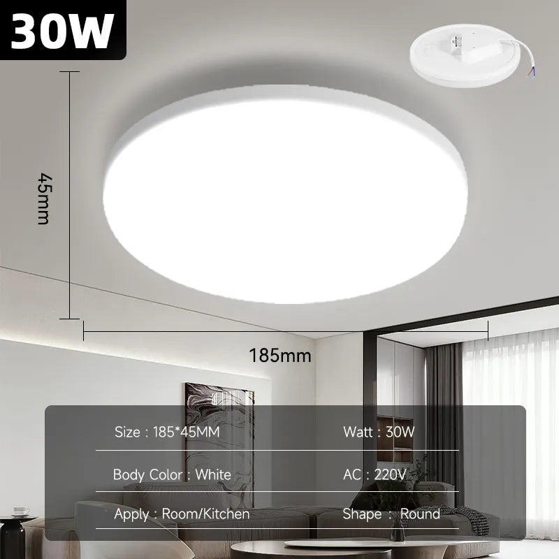 Round LED Ceiling Lights - Modern Ceiling Lamp for Living Room, Bedroom, Kitchen, Balcony, and Corridor - Available in 15W, 20W, 30W, and 50W