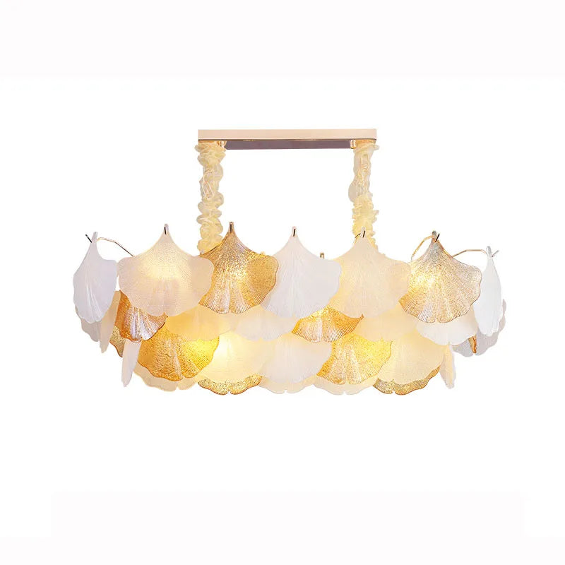 LED Art Deco Autumn Ginkgo Dimmable Hanging Lamps - Luminaire Chandelier Lighting for Dining Rooms with Lustre Suspension