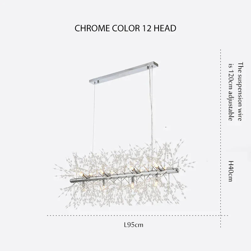 Elegant Crystal LED Chandelier - Nordic Gold and Silver Dandelion Design - Perfect for Living Rooms and Restaurant Decor