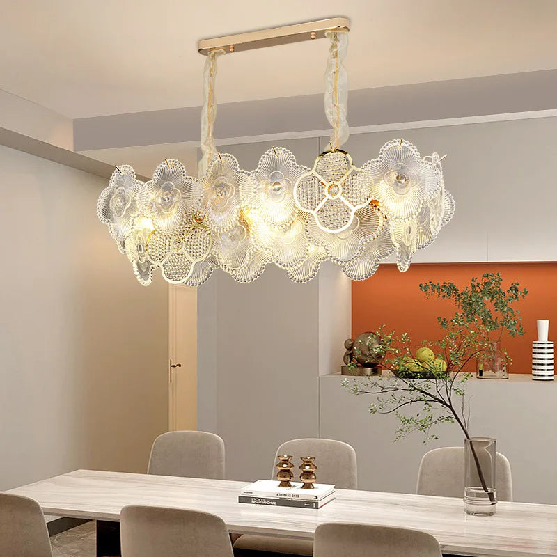 Modern LED Light Luxury Chandelier - Ideal for Villa Living Rooms, Bedrooms, and Dining Spaces - French Plum Crystal Glass Design