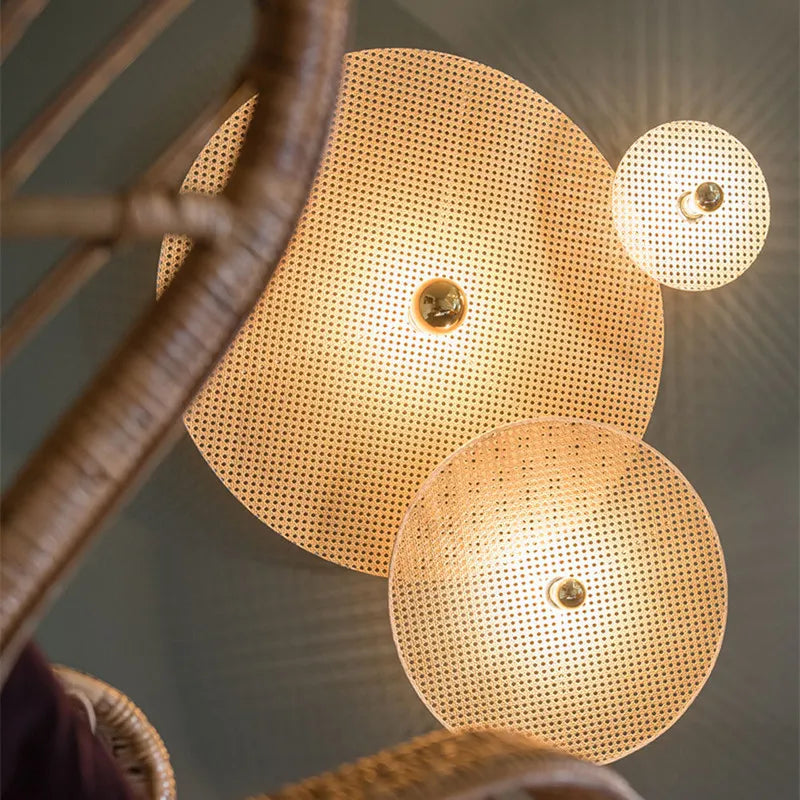 Tan Wall Lamp - Classic Japanese Bamboo Lamp for Timeless Home and Restaurant Lighting