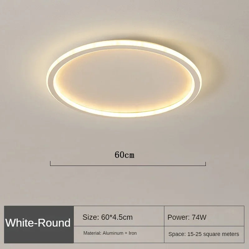 Nordic Minimalist LED Ceiling Light - Perfect for Bedroom, Living Room, Aisle, Study Room, Balcony - Circular Remote Control Chandelier for Stylish Lighting