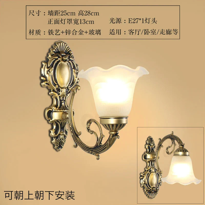 European Retro LED Wall Lamp - Vintage Elegance for Your Living Room and More