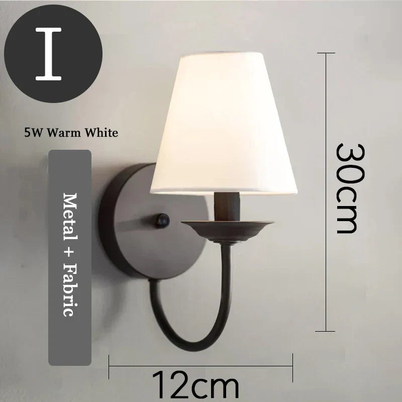 Modern Simple Bedroom Fabric Wall Lamp - LED Wall Light for Corridor, Aisle, Study, Bedside Fixtures - Wall Sconce Lamps AC85-265V