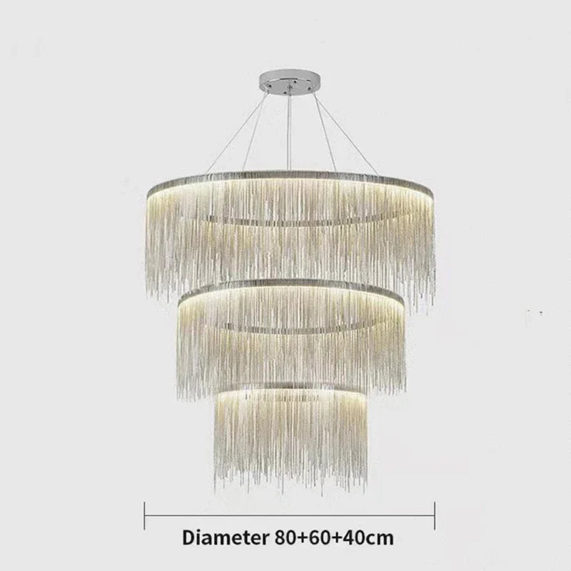 Postmodern Bohemian Chandelier - A Creative Designer Luxury Coffee Tables Light with Tassel Accents for Living Rooms and Restaurants
