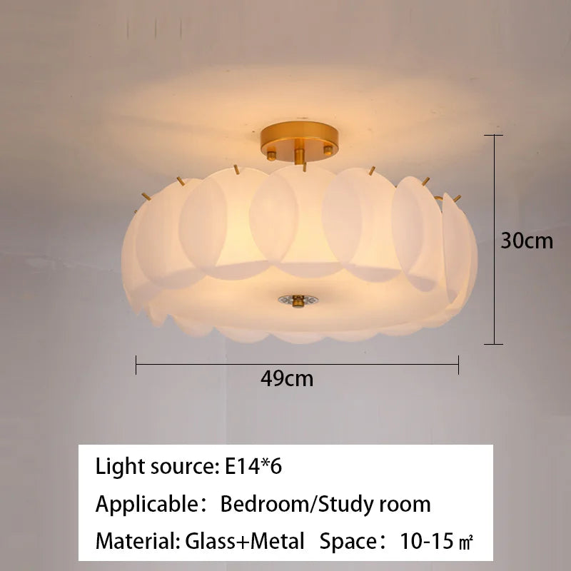 Modern Light Luxury Round Glass Ceiling Chandelier - Ideal for Living Room Decoration, Bedroom, Study, and LED Indoor Lighting for Home