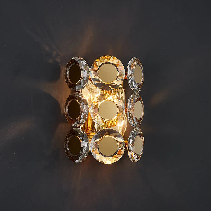 Nova New Design Creative Round Crystal Wall Lamp Art Sun Modeling Background Wall Hallway Stairwell Lighting Modern Led Wall Lamp