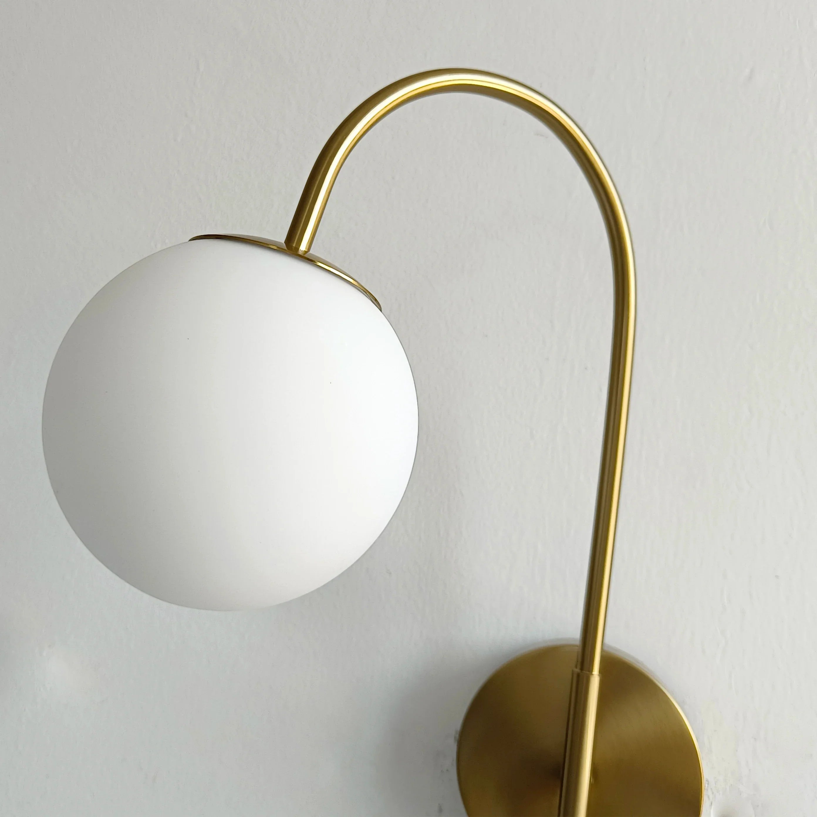Modern Gold Wall Lamp - Stylish Wall Sconce with Bean Glass Ball Design - LED Round Ball Wall Light for Foyer, Bedroom, Bedside, Corridor, Loft