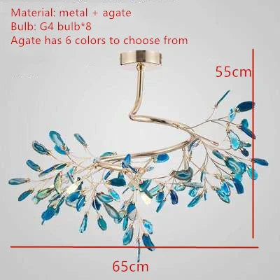Nordic Colorful Agate LED Ceiling Chandeliers - Illuminate Your Living, Dining, and Bedroom with Artistic Elegance