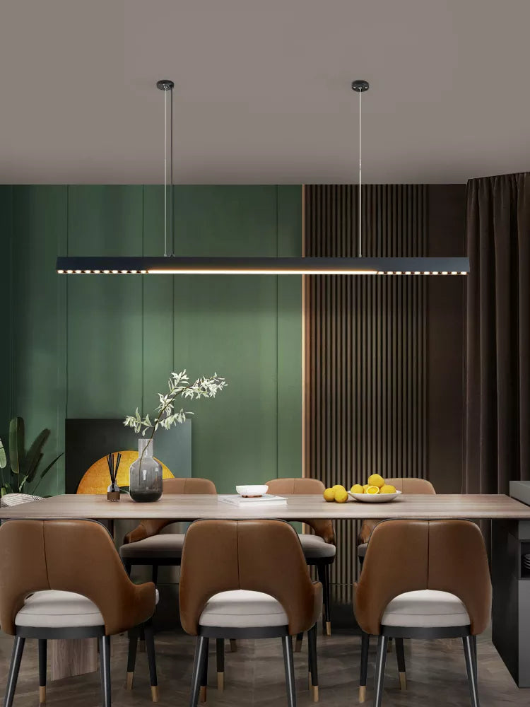 Sleek One-Word Chandelier - Minimalist Lighting for Dining Rooms, Kitchens, and Offices
