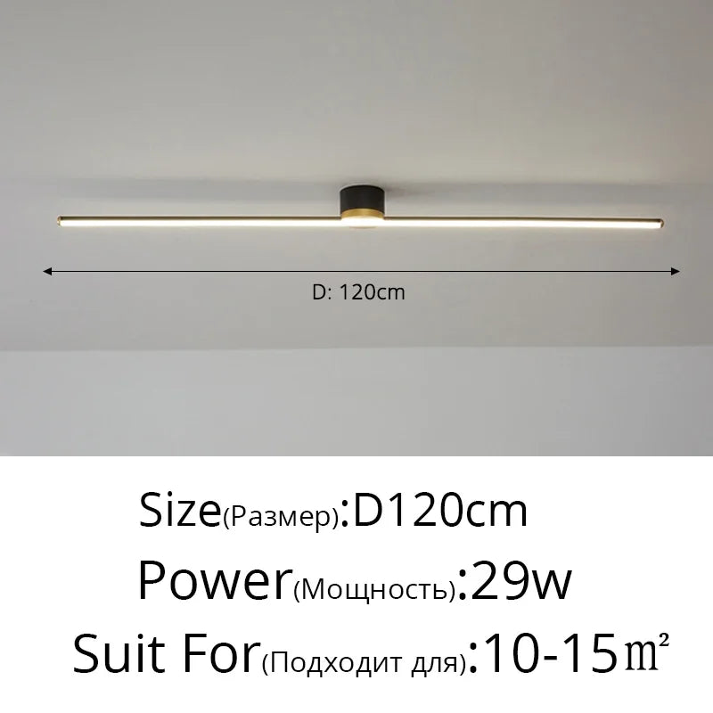 Modern LED Simple Long Strip Ceiling Light - Indoor Lighting Fixture for Bedroom, Hall, Balcony, Aisle, Entrance - Lustre Home Fashion Chandelier