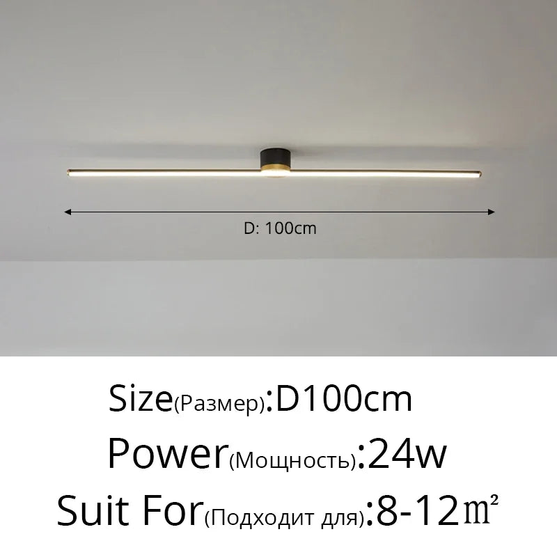 Modern LED Simple Long Strip Ceiling Light - Indoor Lighting Fixture for Bedroom, Hall, Balcony, Aisle, Entrance - Lustre Home Fashion Chandelier