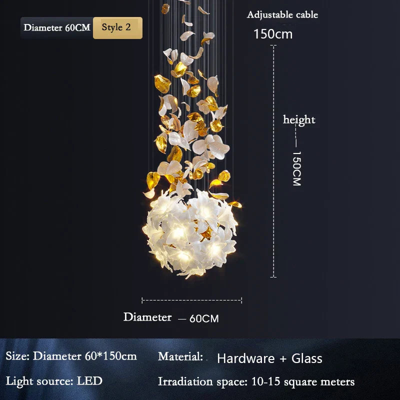 Dlight Decor Loft Crystal Ceiling Chandelier - Luxury Crystal Hanging Light for Staircases, Living Rooms, and Modern Villa Elegance