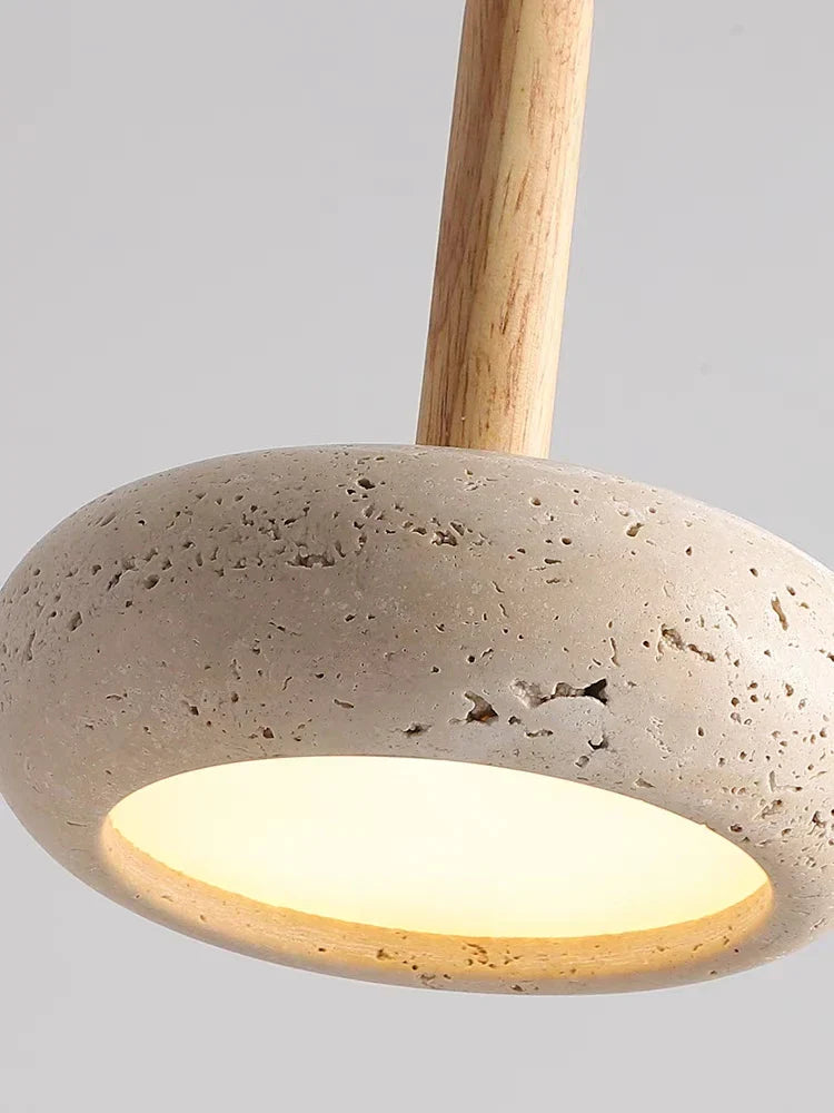 Hole Stone Wabi-Sabi Restaurant Chandelier - Illuminate Your Space with Nordic Log Elegance