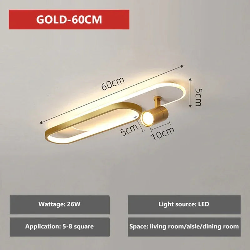 Contemporary LED Ceiling Lamps with Spotlight - Stylish Lighting for Living Spaces and Cloakrooms