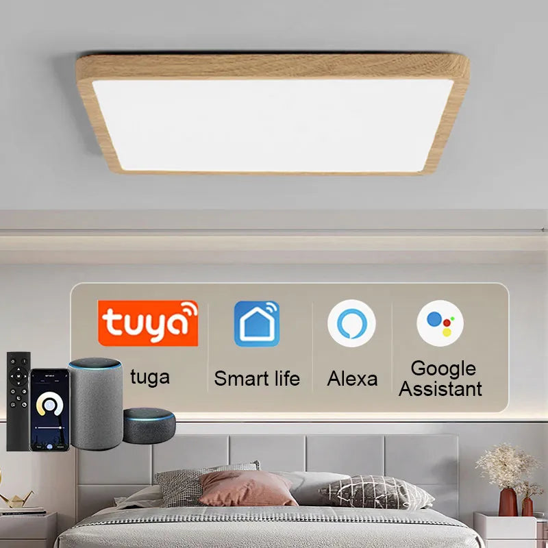 Smart LED Ceiling Lamp - 20-inch Ultra-Thin Lighting Fixture for Living Room, Bedroom, and Balcony