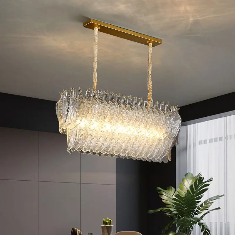 New Design Modern Style Golden Chandelier - Creative Artistry in Handmade Glass for Versatile Living Spaces
