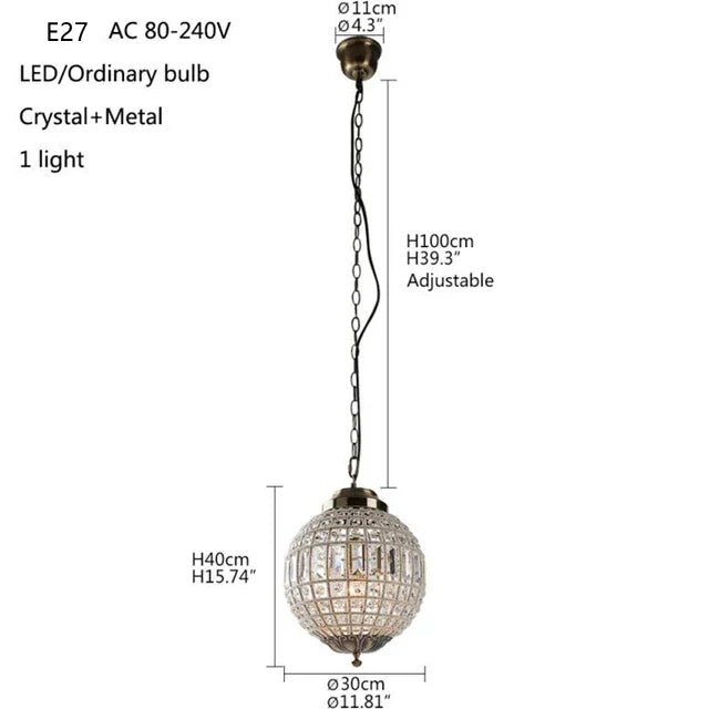 Medieval French Court Style Crystal Chandelier - Retro Luxury Lighting for Living Rooms and Bedrooms