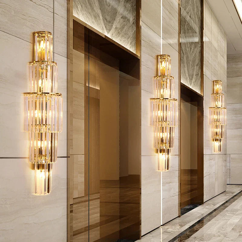 Brooklyn Hotel Lobby Crystal Wall Lamp - Luxurious Lighting for Elegance and Style