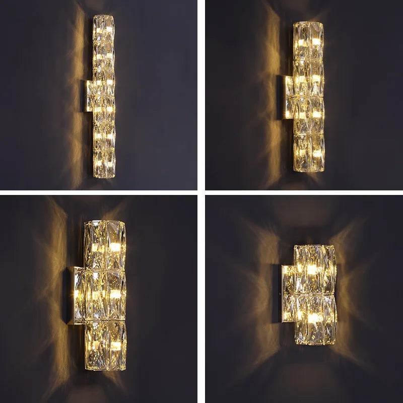 Elena - Modern Simple Light Luxury High-end Crystal Wall Lamp Living Room TV Background Wall Corridor Bedroom Bedside Long Wall Lamp