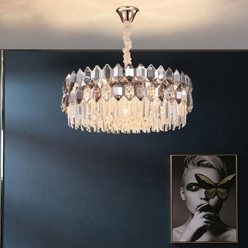 Elegant Crystal Chandelier with a Touch of Light Luxury - Post-Modern Golden Beauty for Living Rooms, Dining Rooms, and Bedrooms