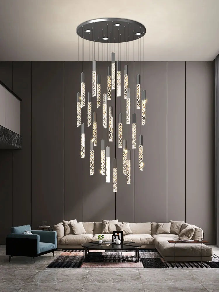 LED Modern Staircase Chandelier - Creative Lighting for Duplex Loft and Villas