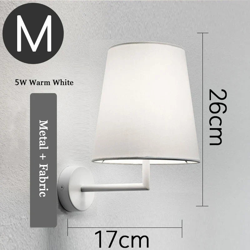 Modern Simple Bedroom Fabric Wall Lamp - LED Wall Light for Corridor, Aisle, Study, Bedside Fixtures - Wall Sconce Lamps AC85-265V