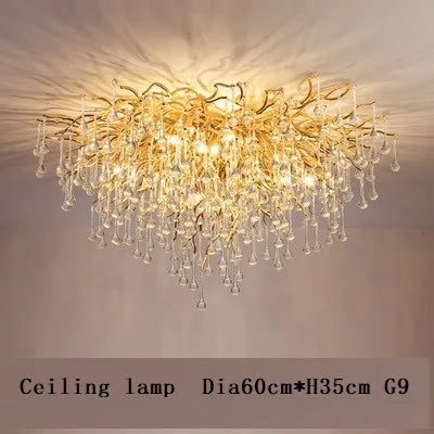 Maison - Modern Luxury Crystal  Water Drop Pendant Light, Perfect for Living Rooms, Bedrooms, Hotels, Villas, and Indoor Decor
