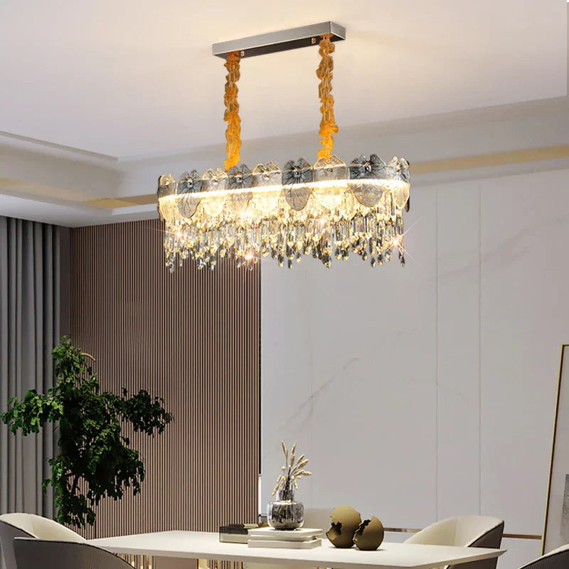 New Modern LED Pendant Lamp - Gold Luxury Round Crystal Ceiling Chandelier for Living Rooms, Bedrooms, Dining Rooms, and Kitchens