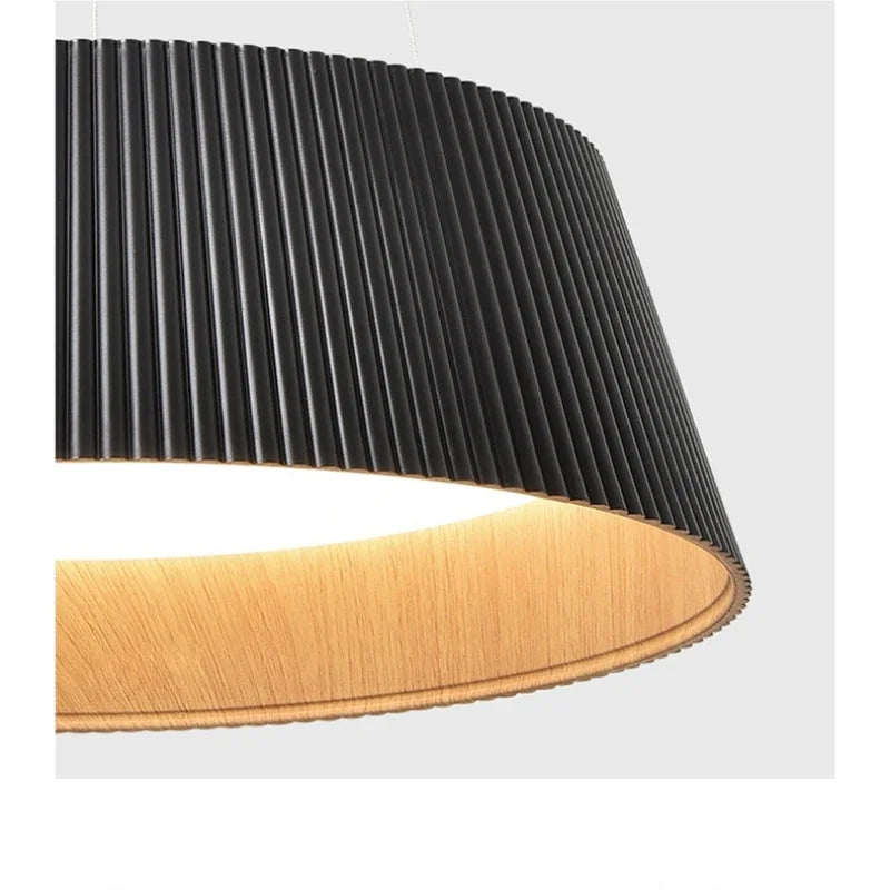 Minimalism Designer Wood Grain Ceiling Lamp - LED Dining Room, Bedroom, Kitchen Decoration Chandelier - Available in Black and White - Premium Lighting Fixture