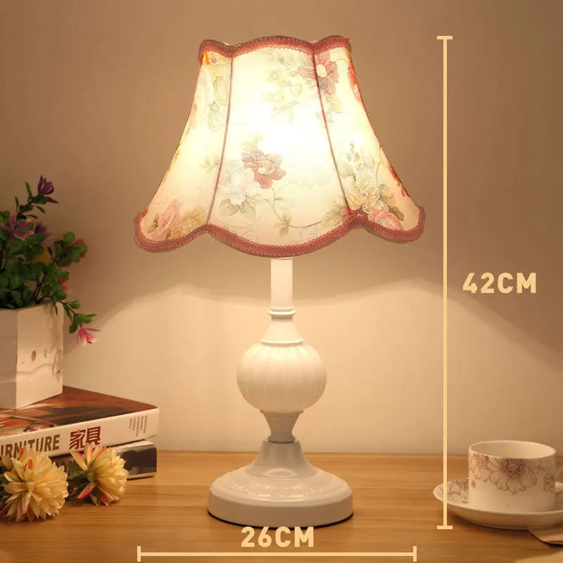 European-Style Glass Desk Lamp - Nordic Bedroom Bedside Lamp with Modern Retro Wrought Iron Design
