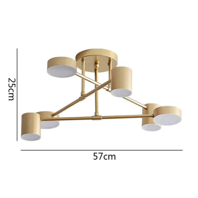 Nordic LED Ceiling Lights - Multiple Lamp Base Options in Black, White, and Gold - Modern Lighting for Living Room, Dining Room, and Bedroom