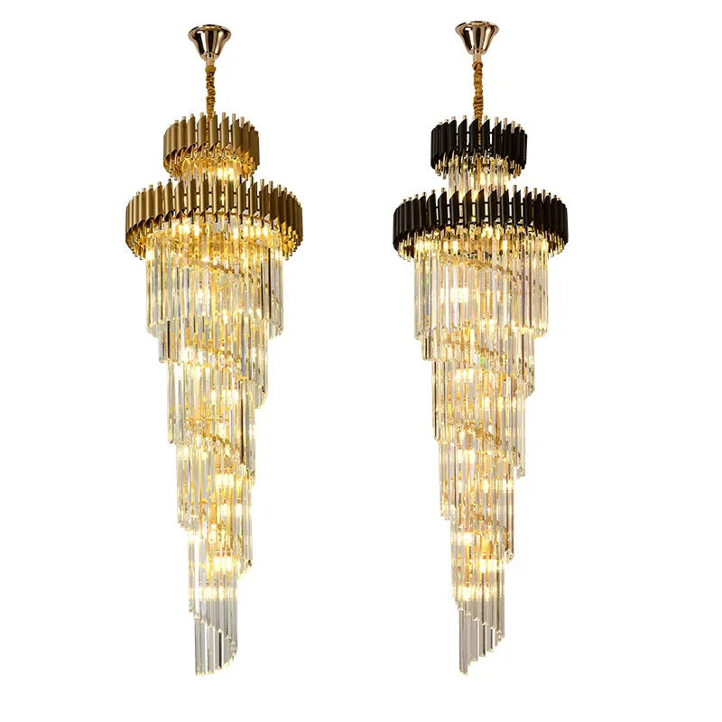 Luxury Modern Crystal Chandelier - Opulent Illumination for Long Lofts, Villa Lobbies, and Chic Living Spaces