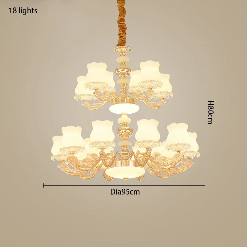 European Style Duplex Building Chandelier - Simple Elegance for Large Living Rooms, Hallways, and Staircases