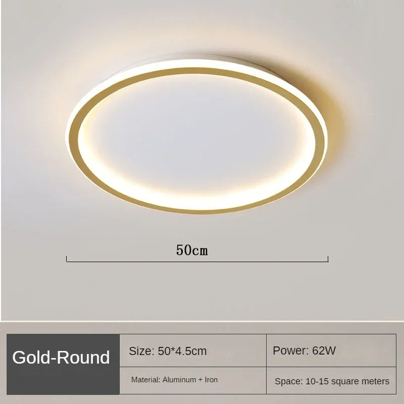 Nordic Minimalist LED Ceiling Light - Perfect for Bedroom, Living Room, Aisle, Study Room, Balcony - Circular Remote Control Chandelier for Stylish Lighting