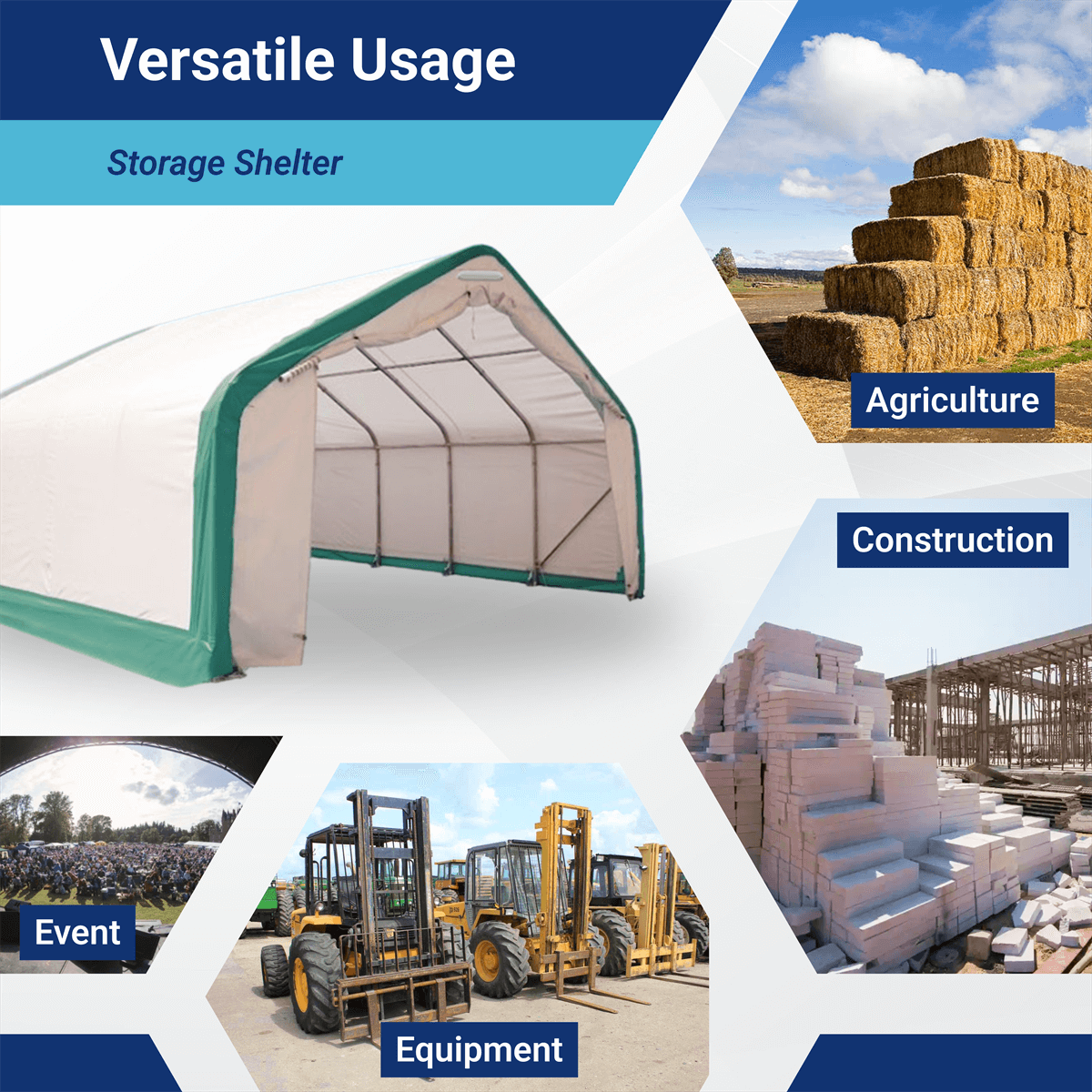 W20'xL40'xH12' Single Truss Storage Shelter