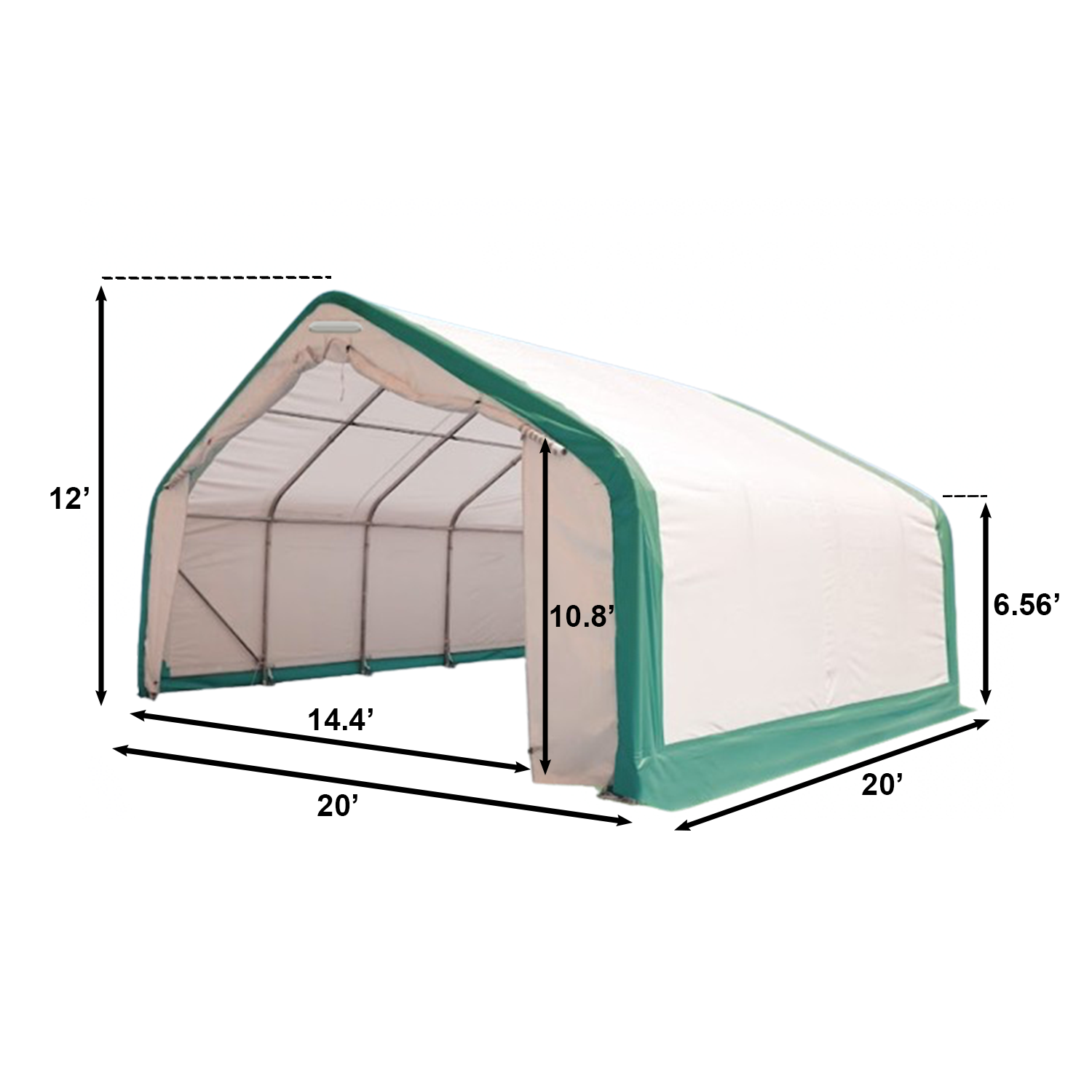 W20'xL20'xH12' Single Truss Storage Shelter