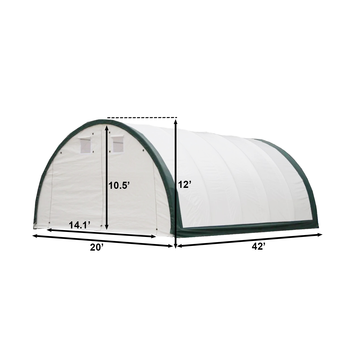 W20'xL42'xH12' Single Truss Arch Storage Shelter