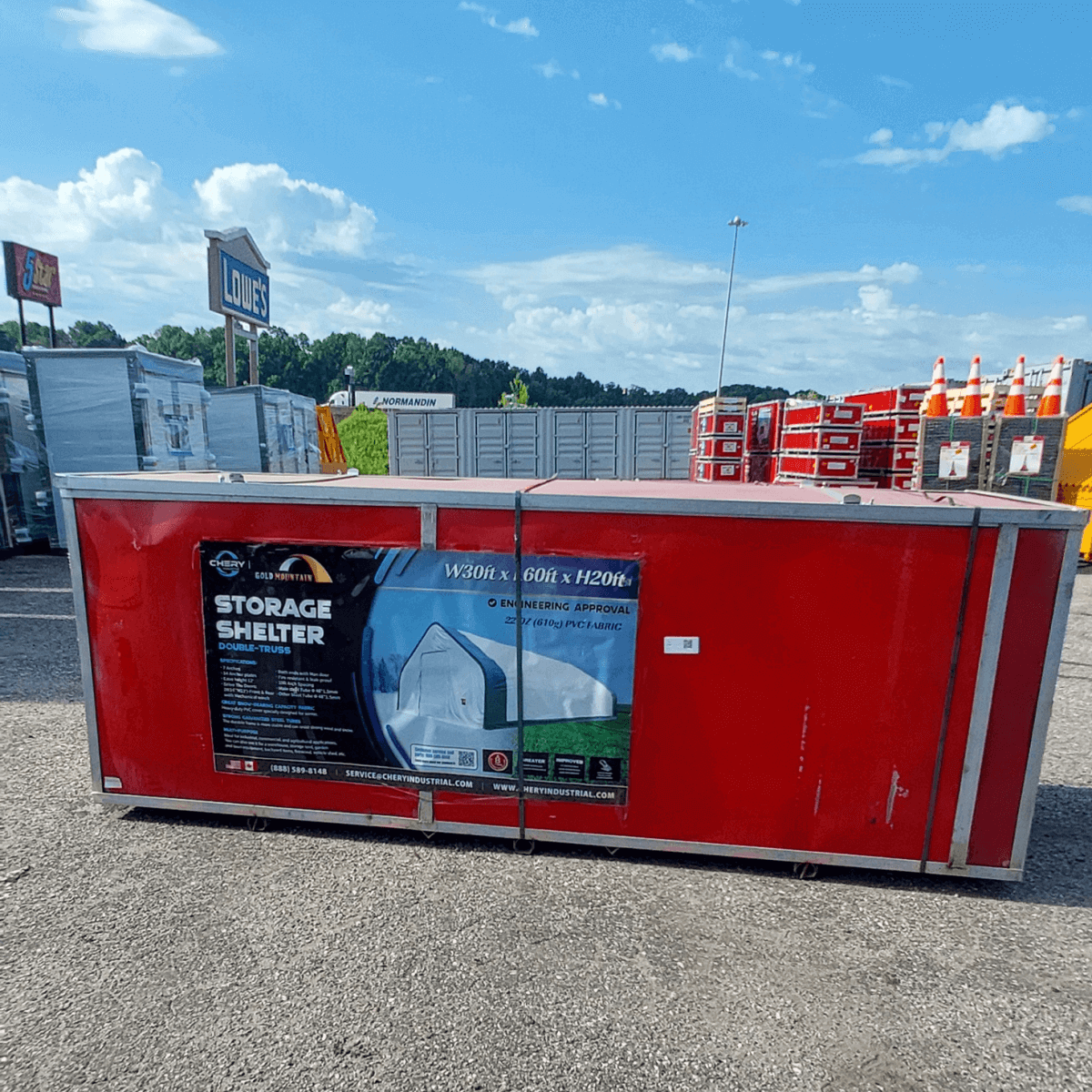 W30'xL60'xH20' Double Truss Storage Shelter