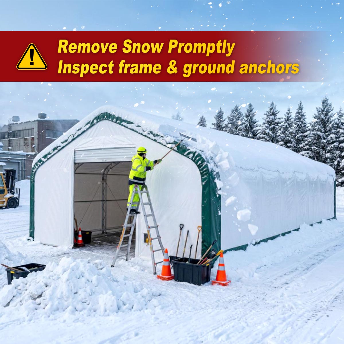 W20'xL33'xH16' Double Truss Storage Shelter