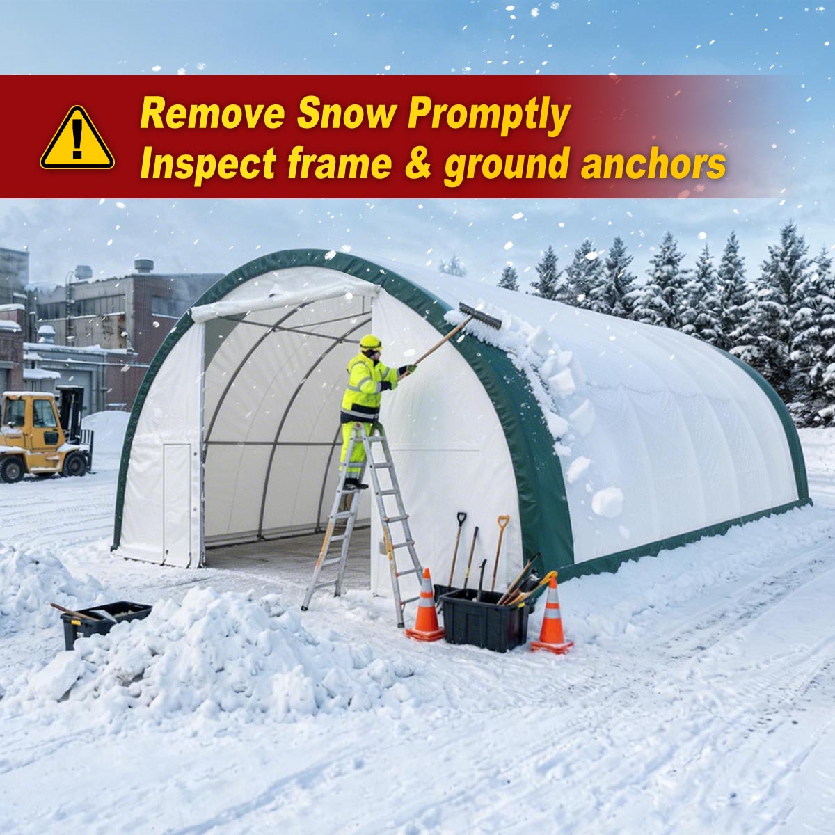 W40'xL80'xH20' Single Truss Arch Storage Shelter